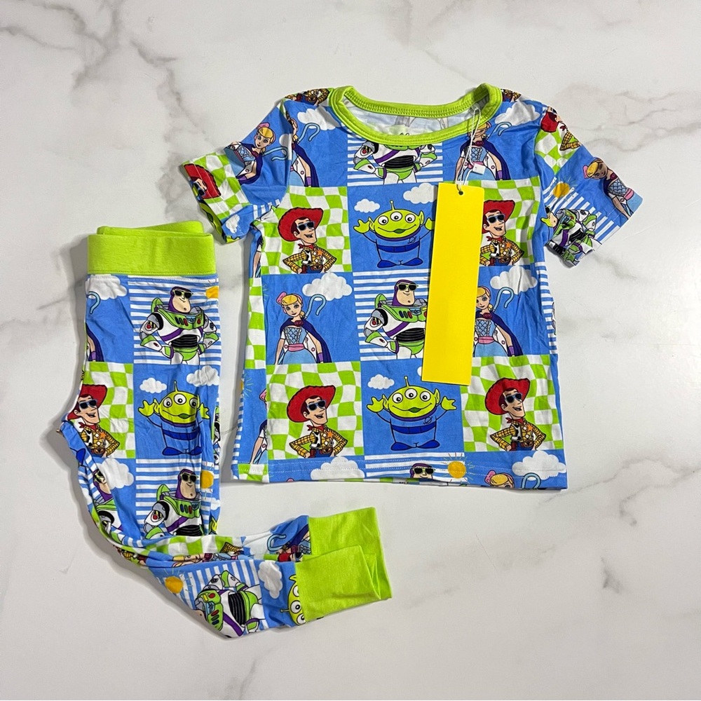 New WeiWei Disney Toy Story Colorful Bamboo Pajama Set Size 12-18 Months